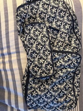 Navy and white floral Vera Bradley packing cubes